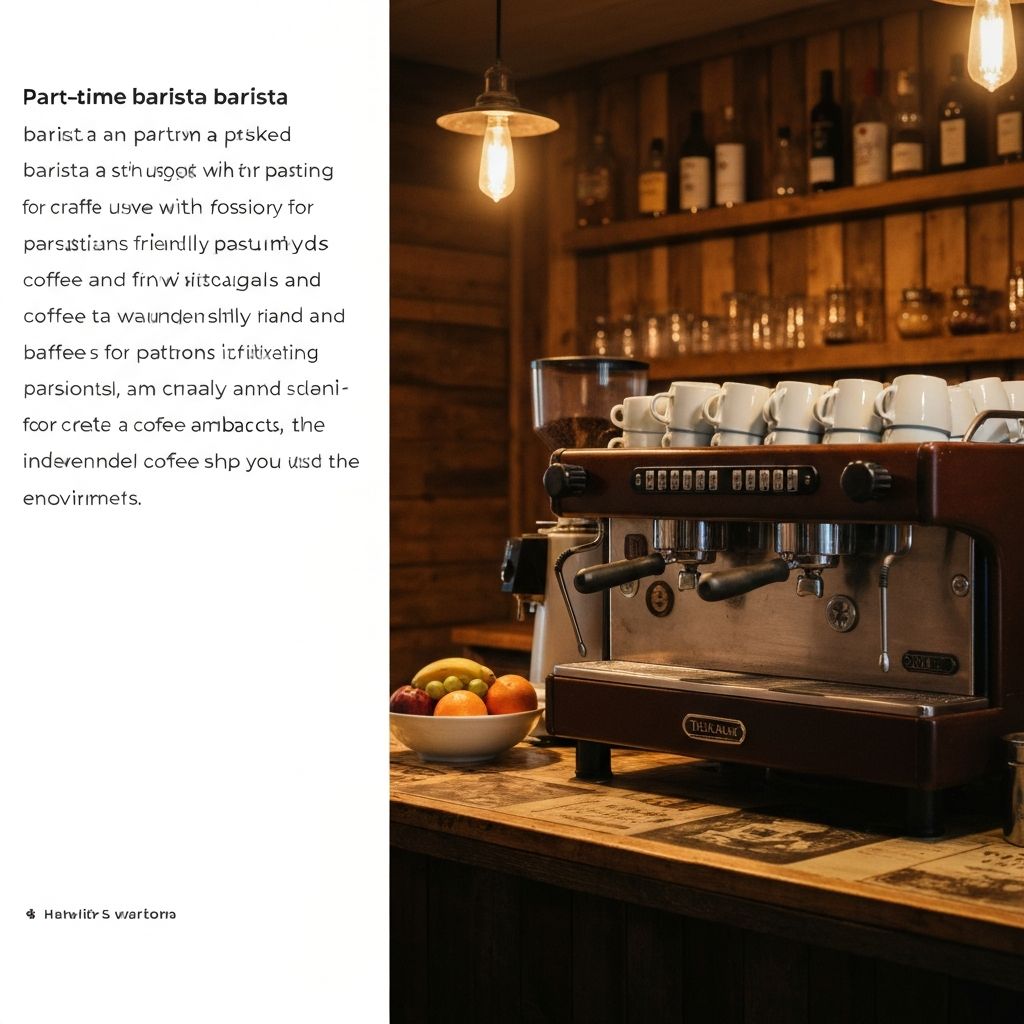 Looking for Part-Time Barista at Indie Coffee Shop