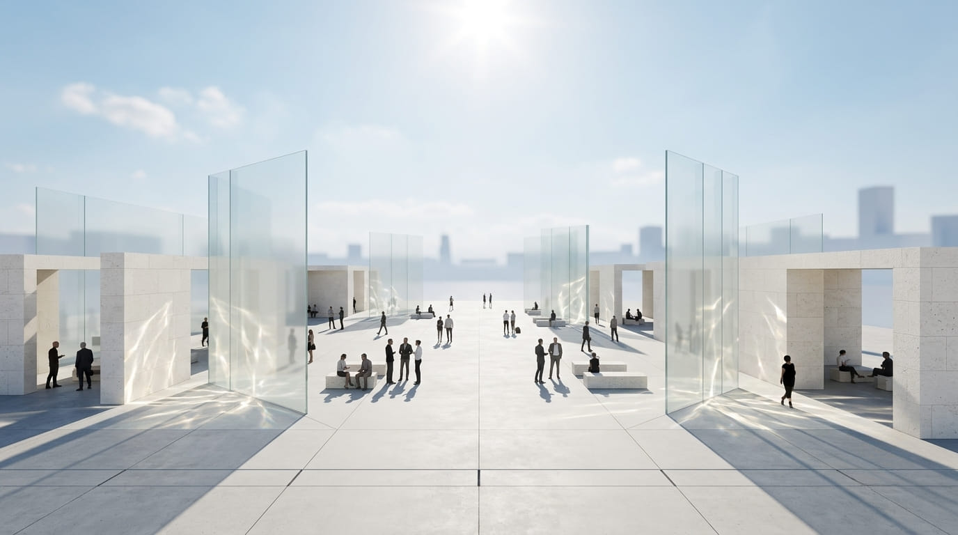 The MeetIndex Plaza at golden hour
